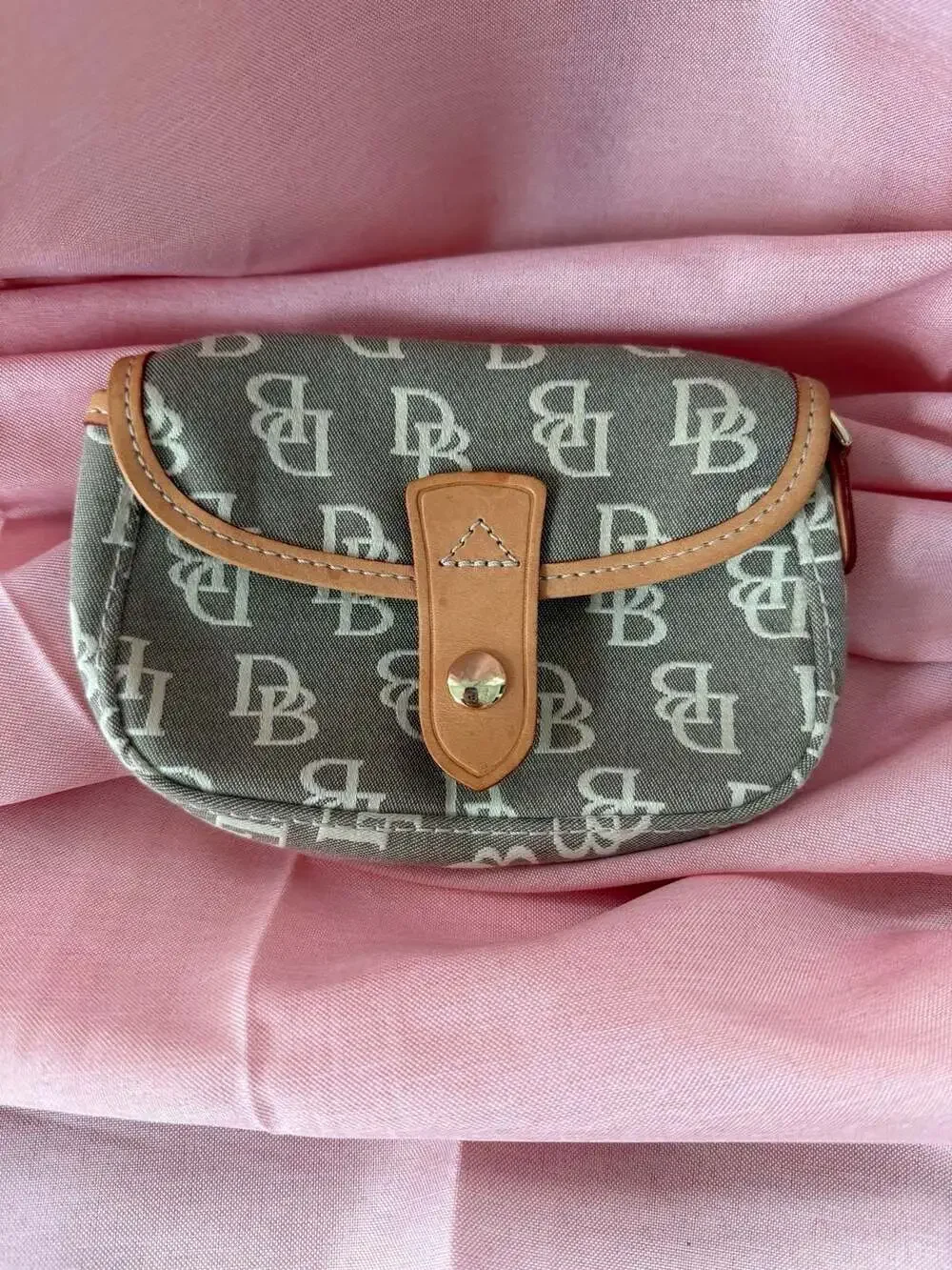 Dooney & Bourke Signature Monogram Jacquard Flap Wristlet